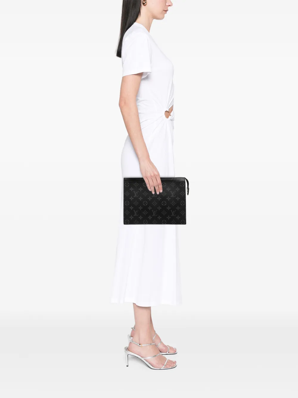  Louis Vuitton Pre-owned Bolso De Mano Pochette Voyage Mm Con Motivo Monogram Eclipse 2021-2026 - Negro 