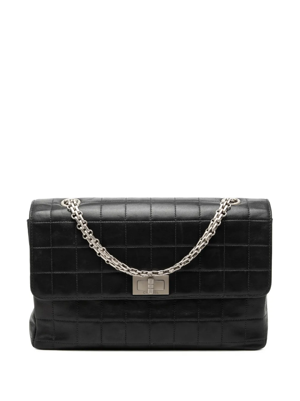 CHANEL Pre-Owned 2000-2002 Chocolate Bar Lambskin Reissue 2.55 Single Flap crossbody bag - Nero