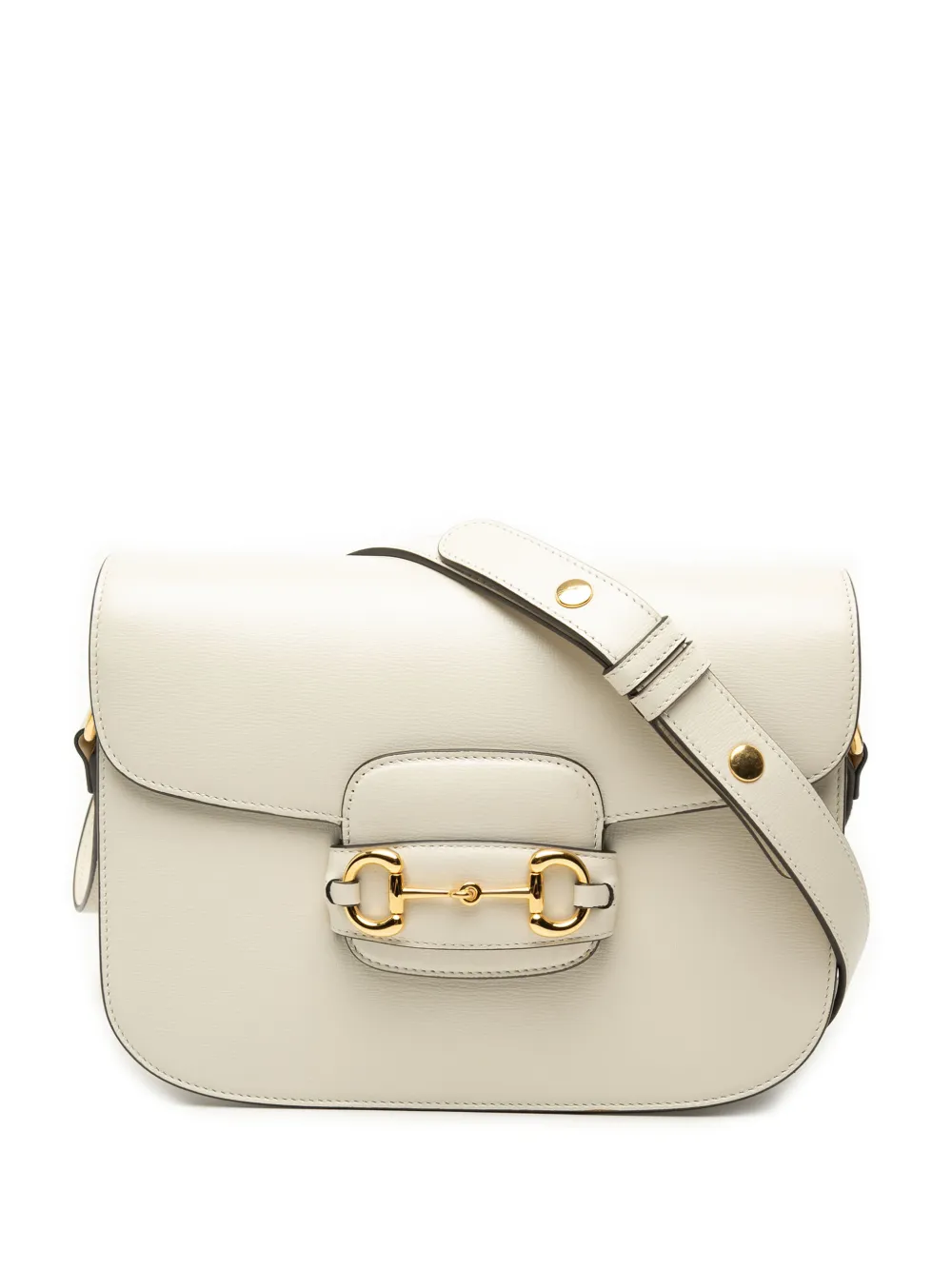 Gucci Pre-Owned 2016-2026 Medium Calfskin Horsebit 1955 shoulder bag - Bianco