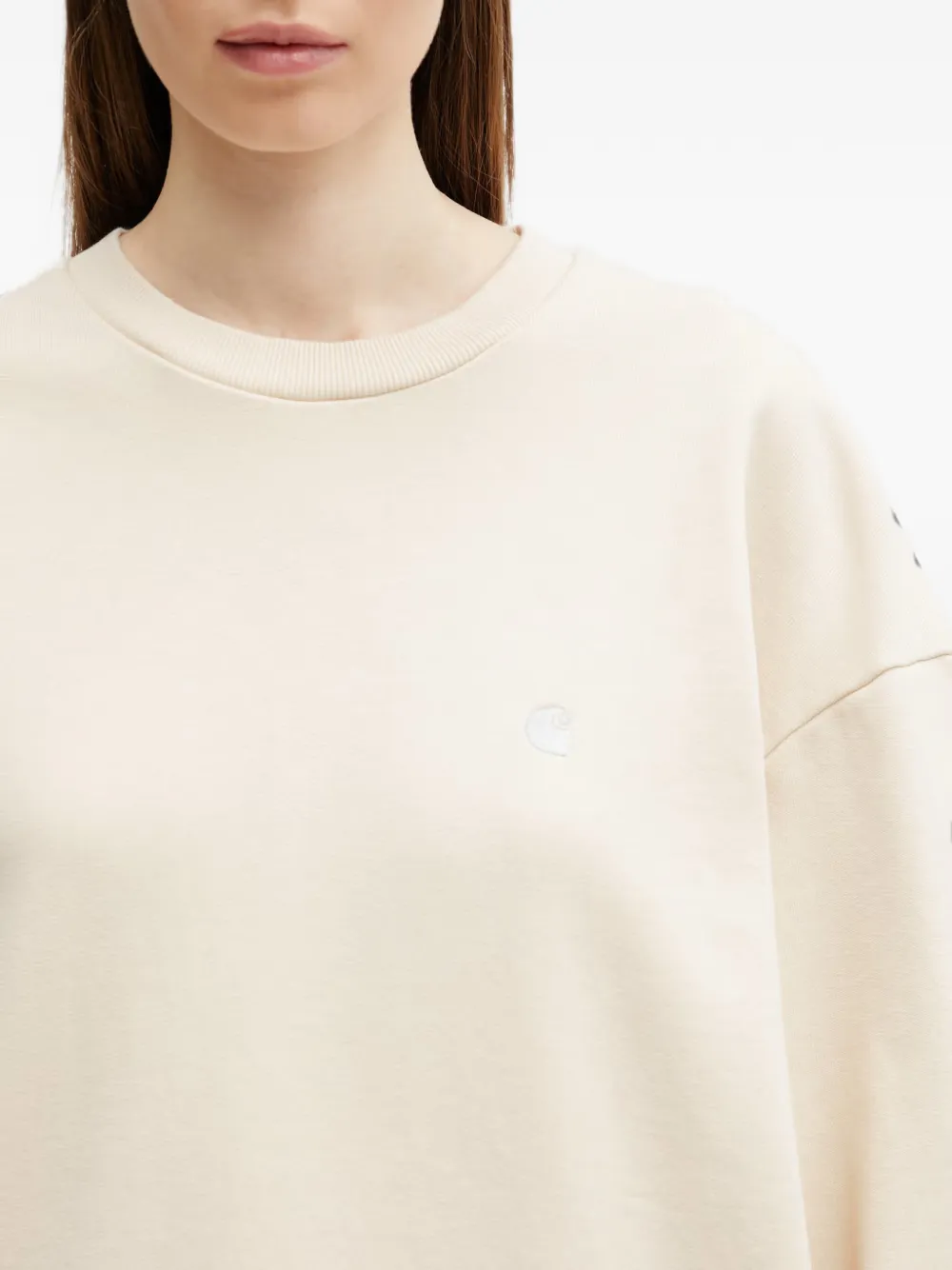 Carhartt WIP Casey sweater met geborduurd logo Beige