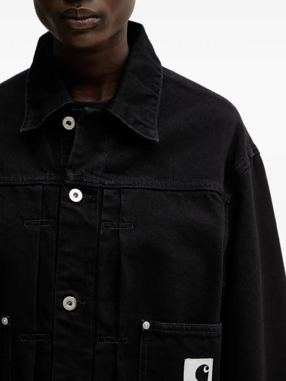 Carhartt WIP Belmar denim jack met logo-patch Zwart