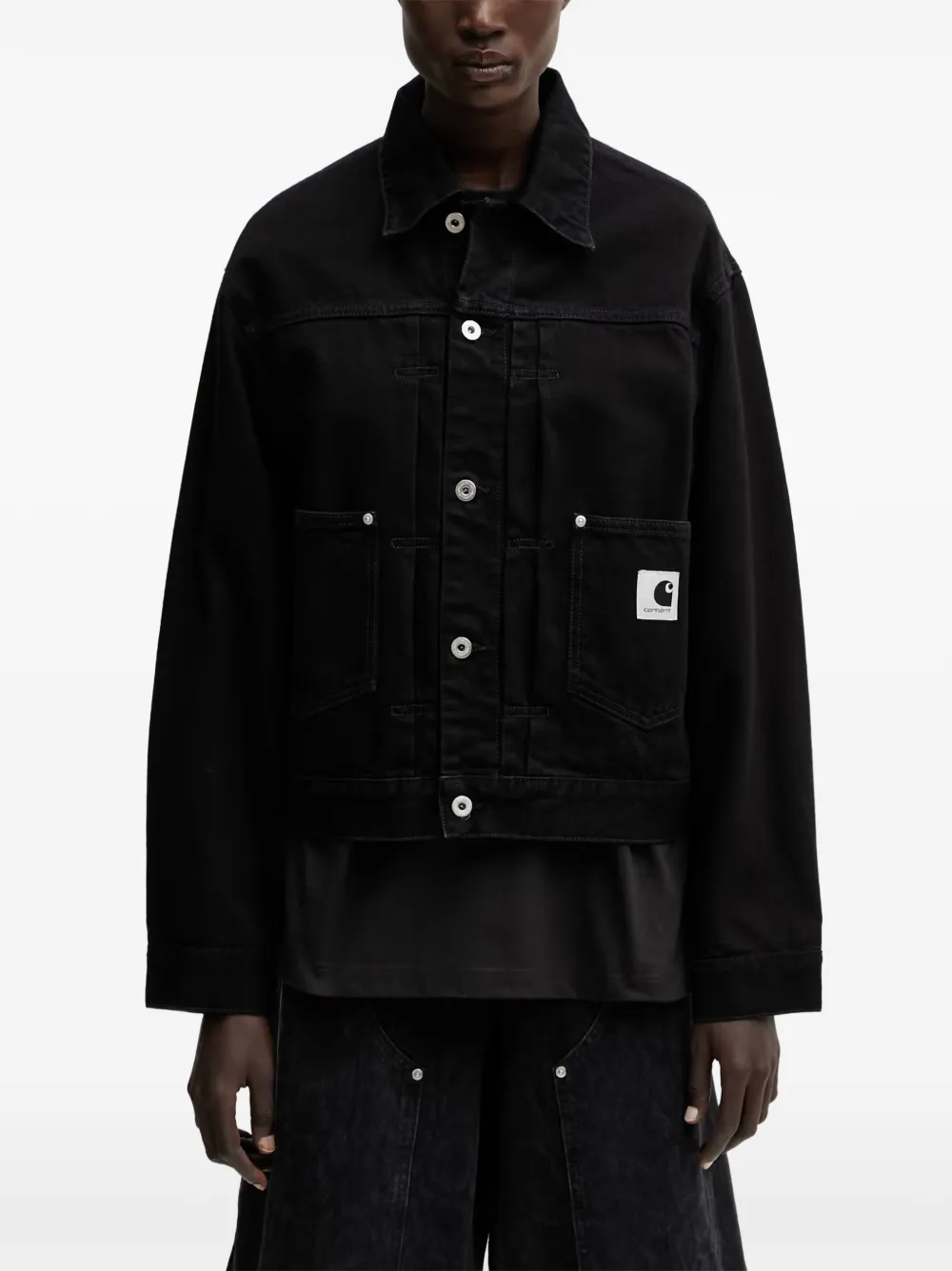 Carhartt WIP Belmar logo-patch denim jacket - Nero