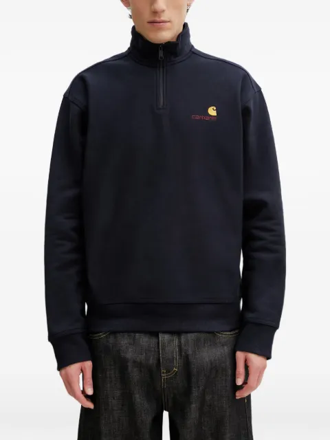 Carhartt WIP Felpa American Script con mezza zip