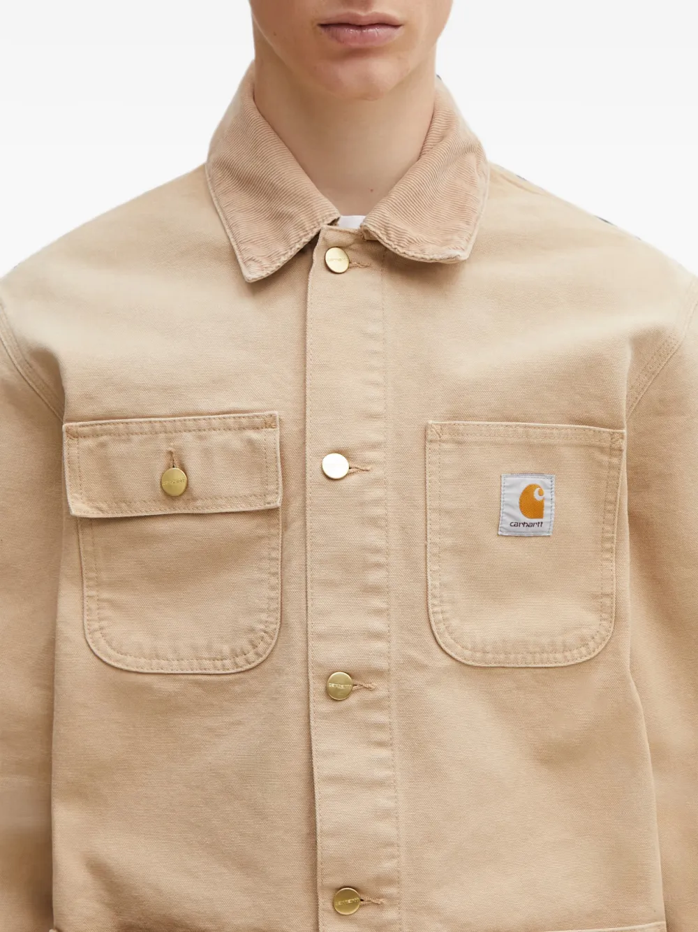 Carhartt WIP Michigan jack met opgestikte zak Beige