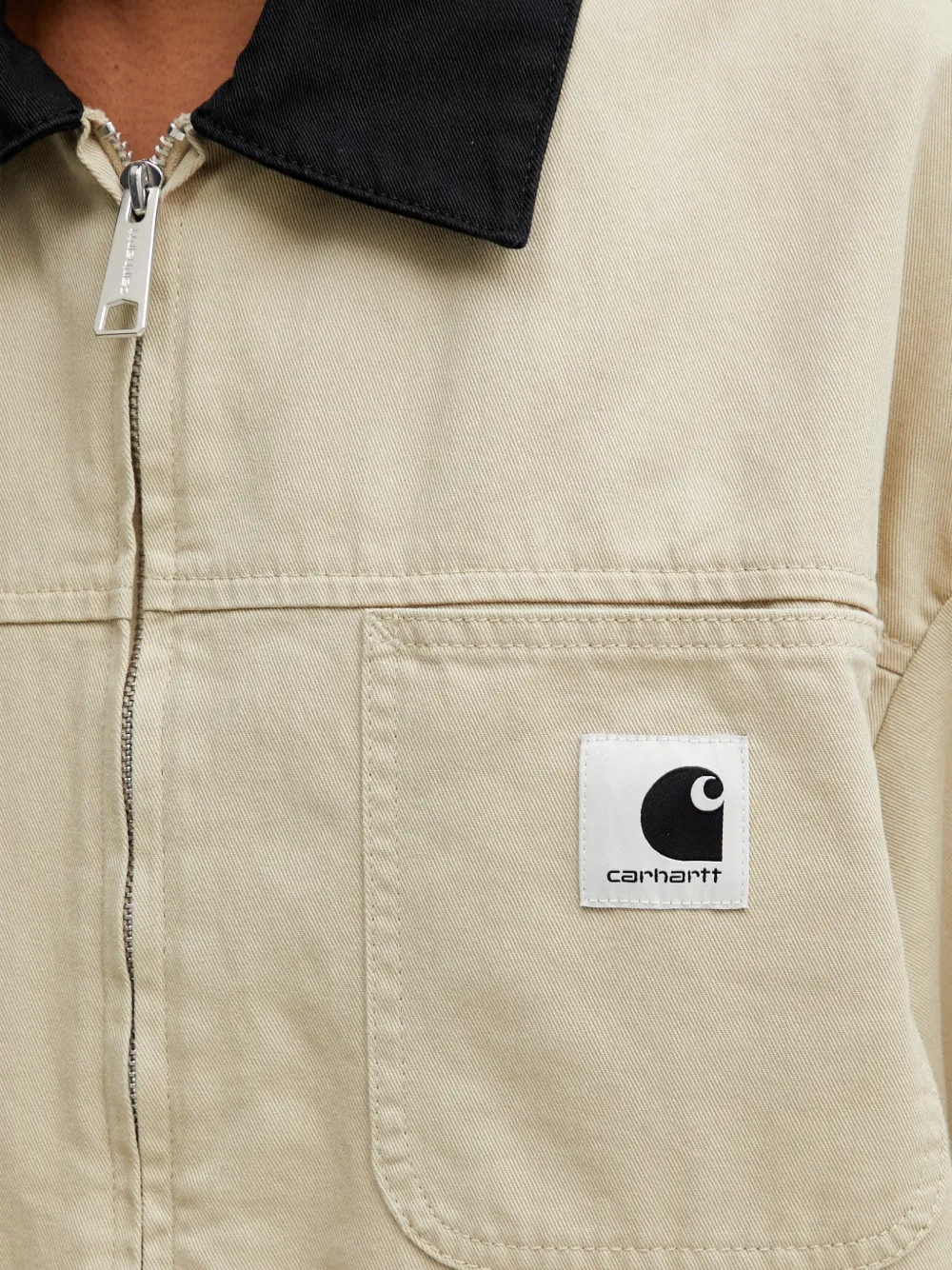 Carhartt WIP Dana jack met logopatch en rits Beige