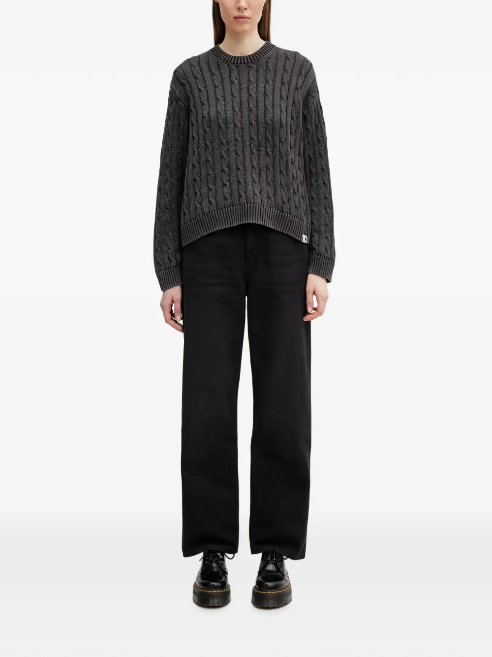 Carhartt WIP Carter kabelgebreide trui Zwart