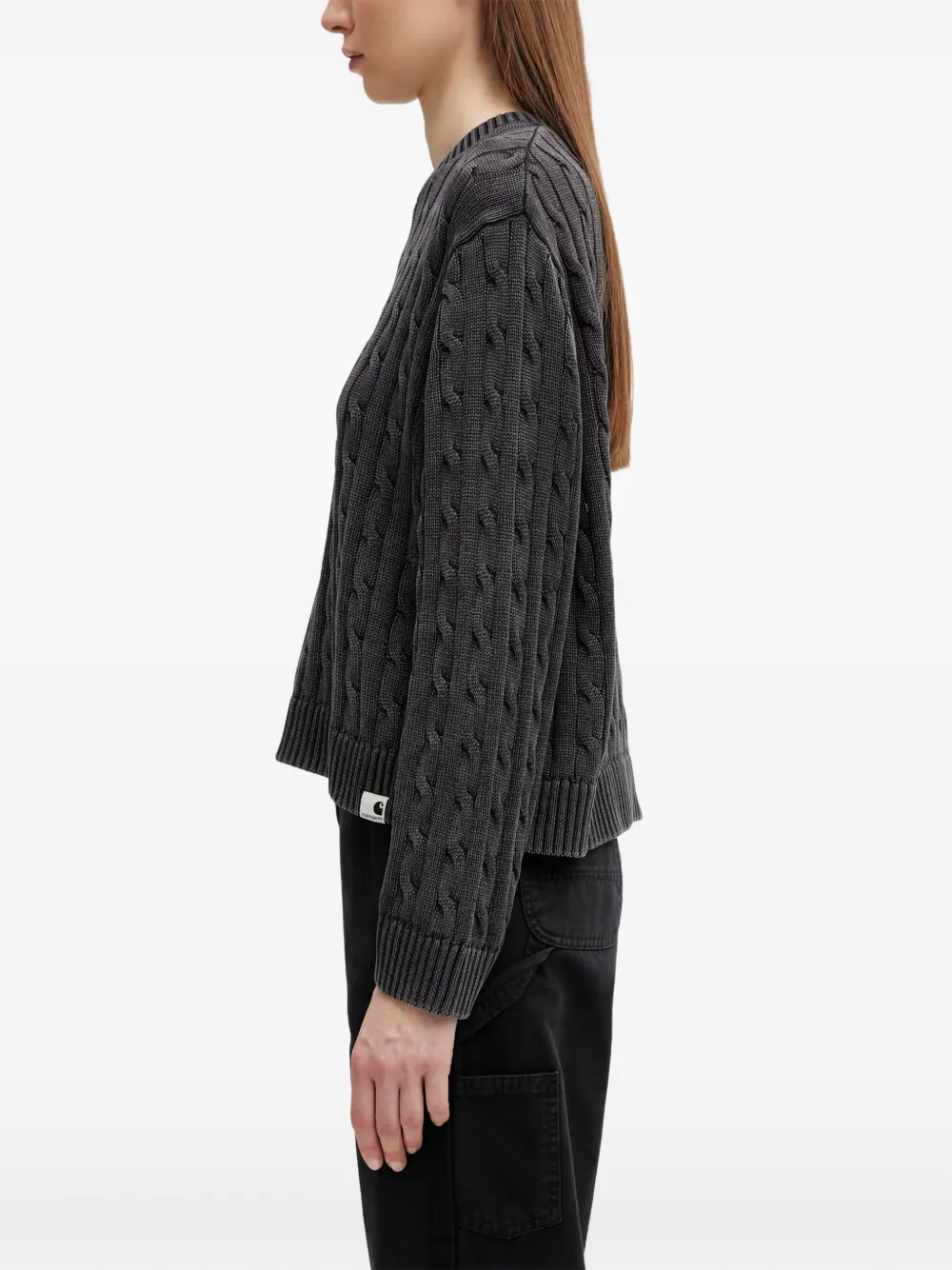 Carhartt WIP Carter kabelgebreide trui Zwart