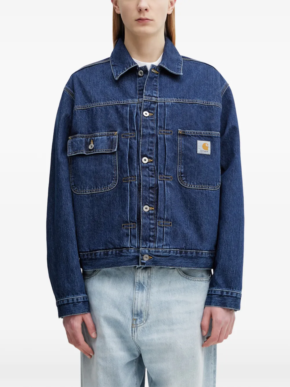 Carhartt WIP Belmar logo-patch denim jacket - Blau
