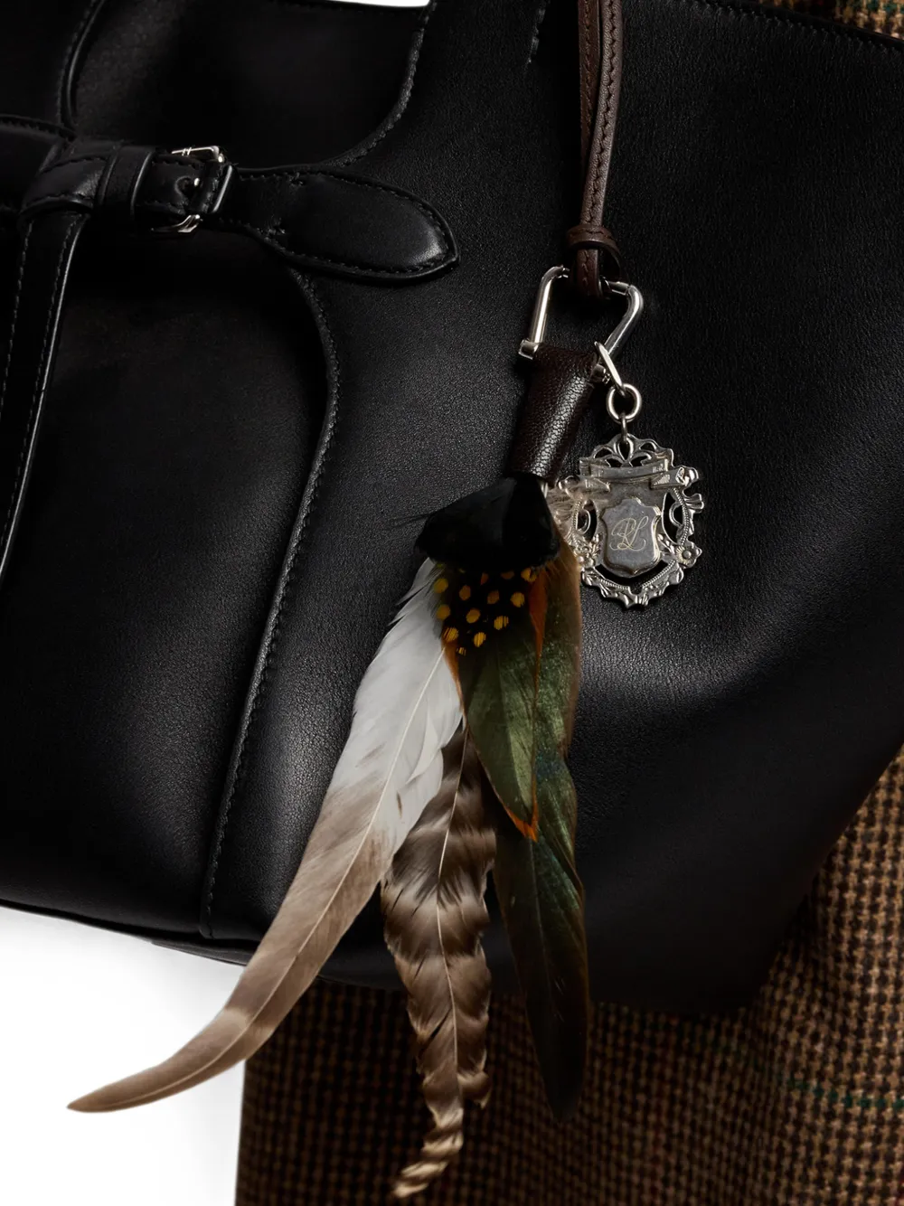 Ralph Lauren Collection Crest tassenbedel verfraaid met veren Bruin