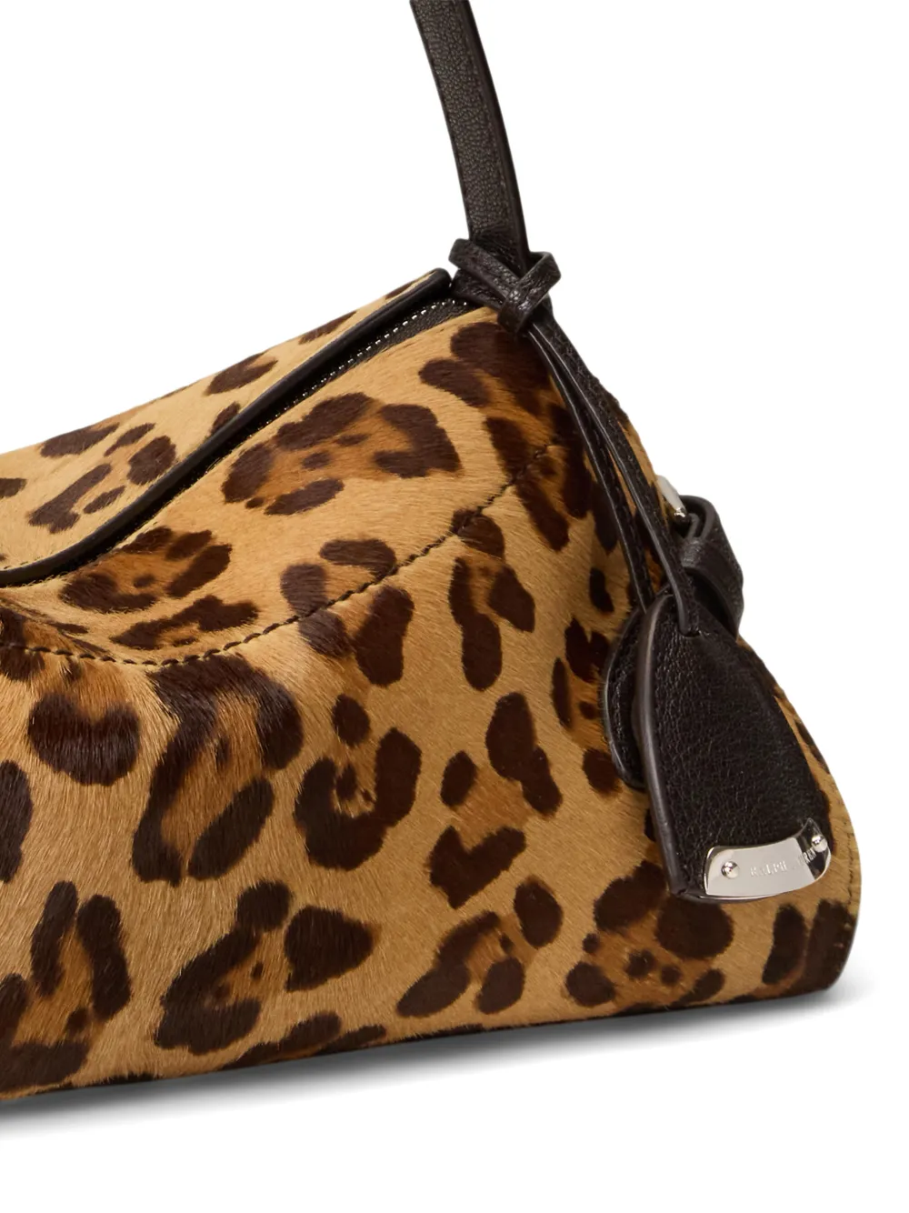 Ralph Lauren Collection Ralph kleine kalfsleren schoudertas met luipaardprint Bruin