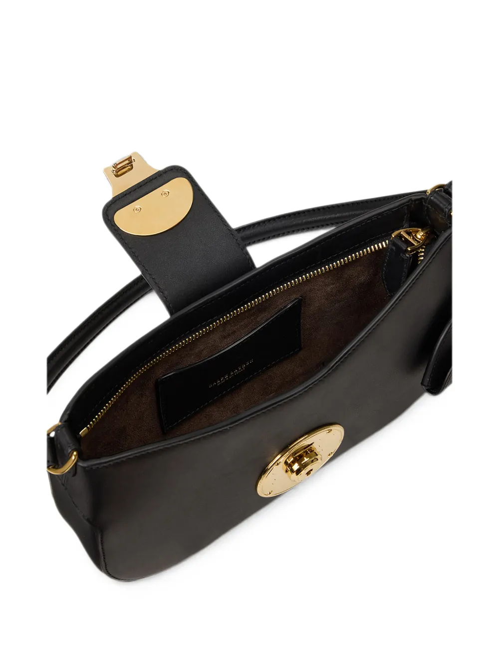 Ralph Lauren Collection Leren schoudertas Zwart