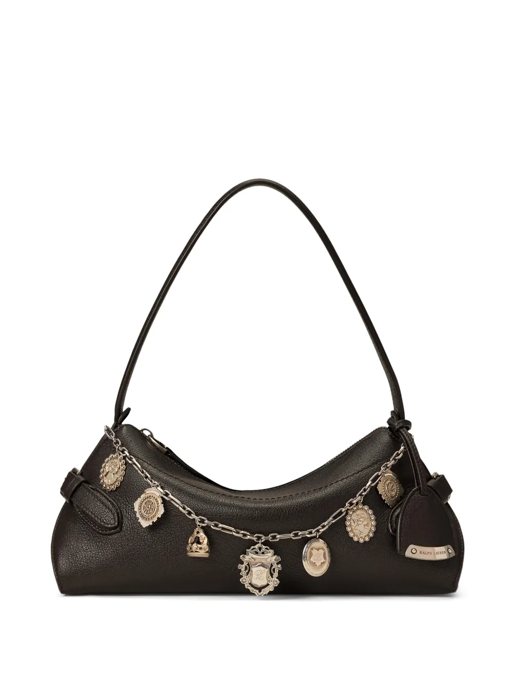 Ralph Lauren Collection Kleine Ralph Schultertasche mit Anhänger - Braun