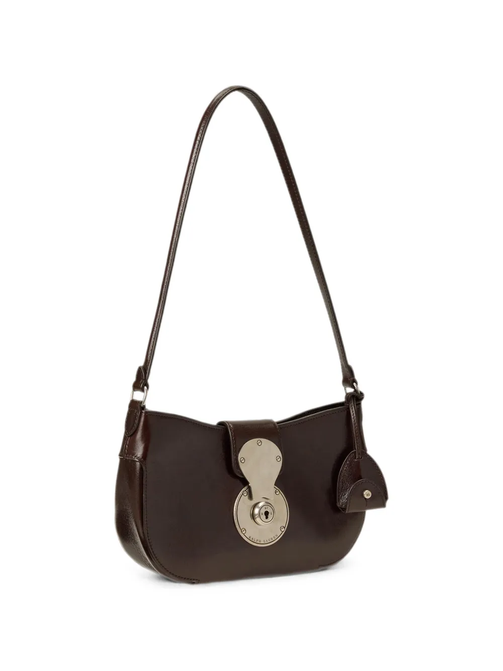 Ralph Lauren Collection Small Ricky Washed Leather Shoulder Bag in Brown, view 4