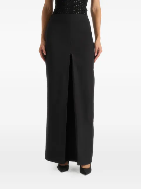 Manière De Voir Regine in black tailored box-pleat maxi skirt