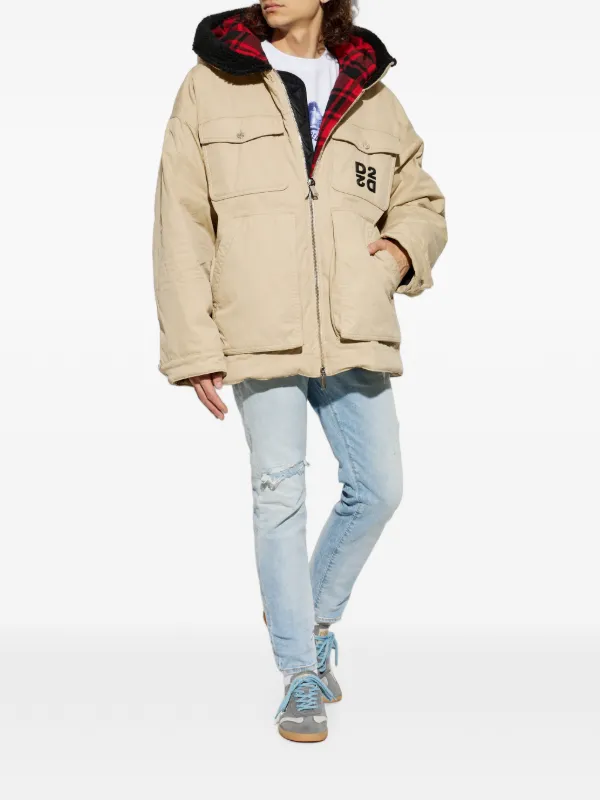 DSQUARED2 フーデッド ジャケット | ニュートラル | FARFETCH JP