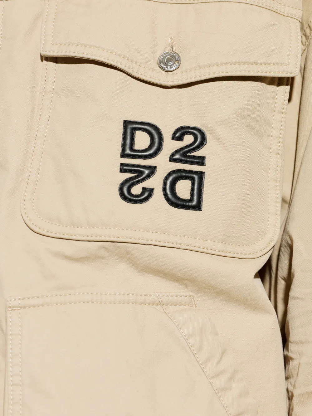 DSQUARED2 Jack met capuchon en logopatch Beige