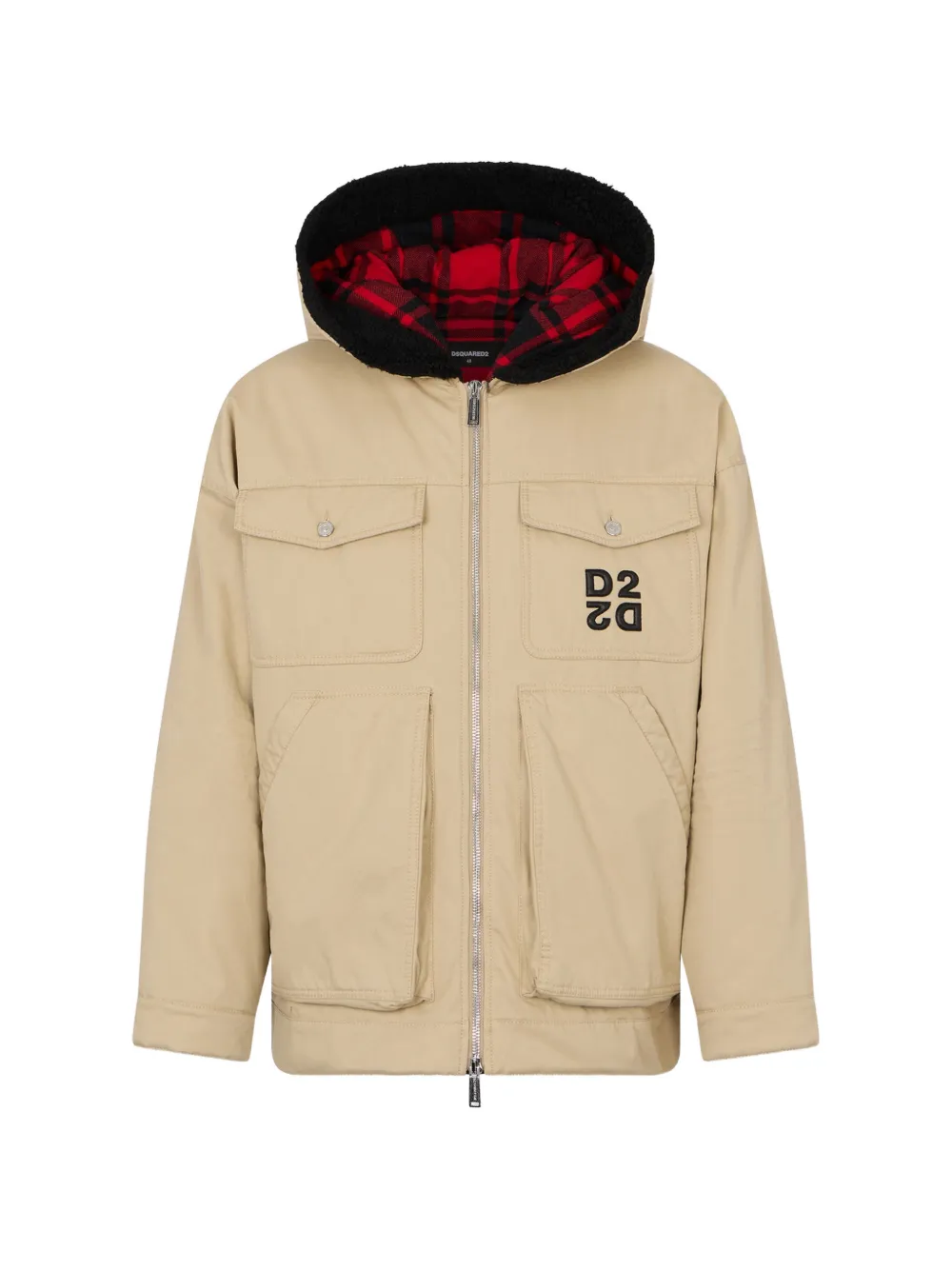 DSQUARED2 Jack met capuchon en logopatch Beige