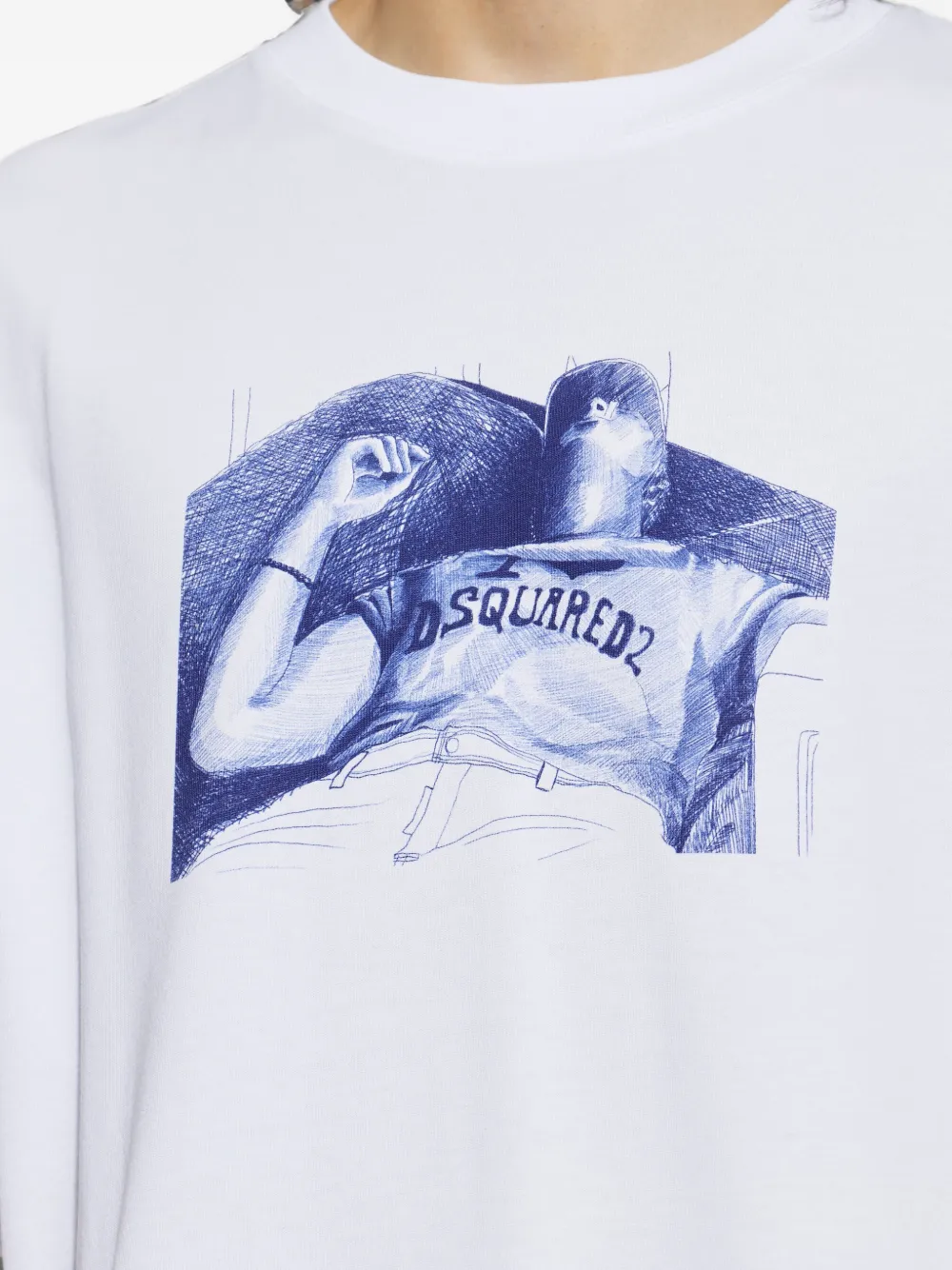 DSQUARED2 Ruimvallend T-shirt Wit