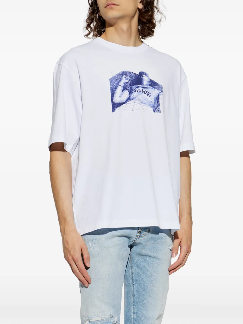 DSQUARED2 Ruimvallend T-shirt Wit