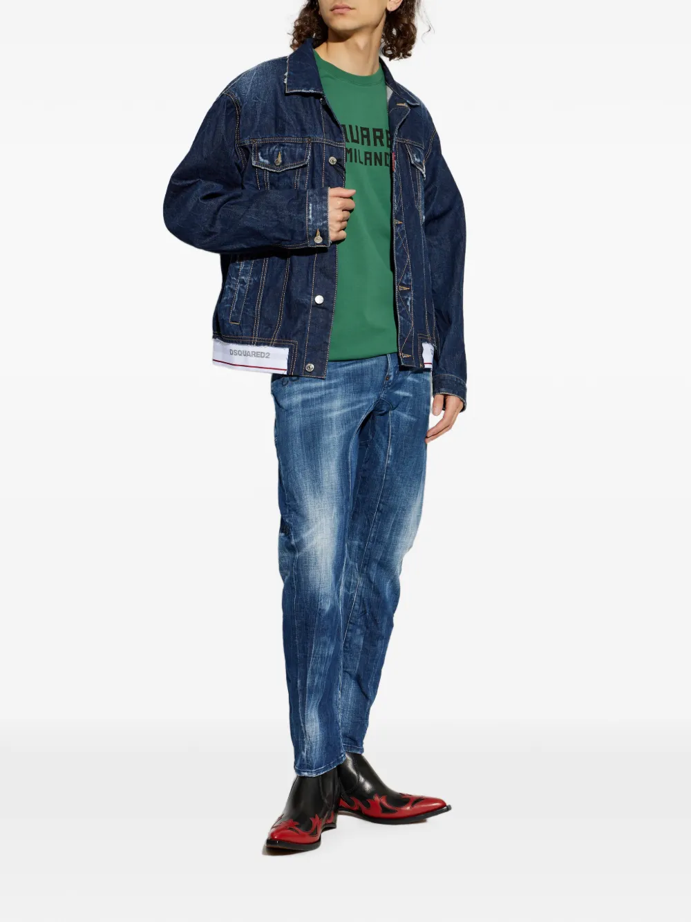 DSQUARED2 T-shirt met logoprint Groen