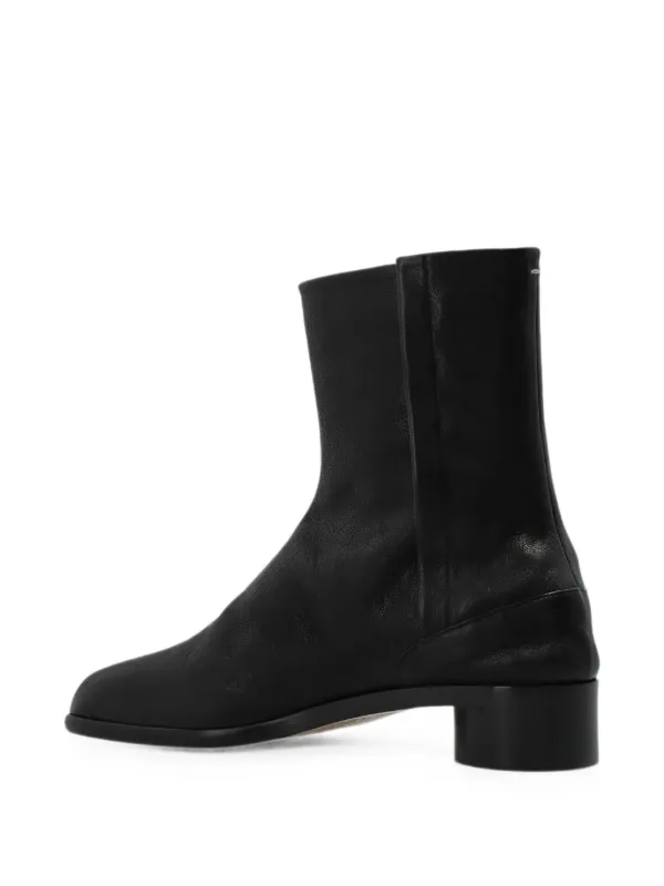 Maison Margiela Tabi Leather Ankle Boots | Black | FARFETCH