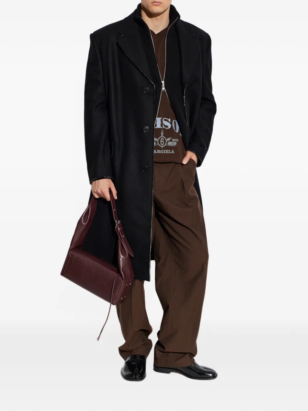 MM6 Maison Margiela T-shirt met logoprint Bruin