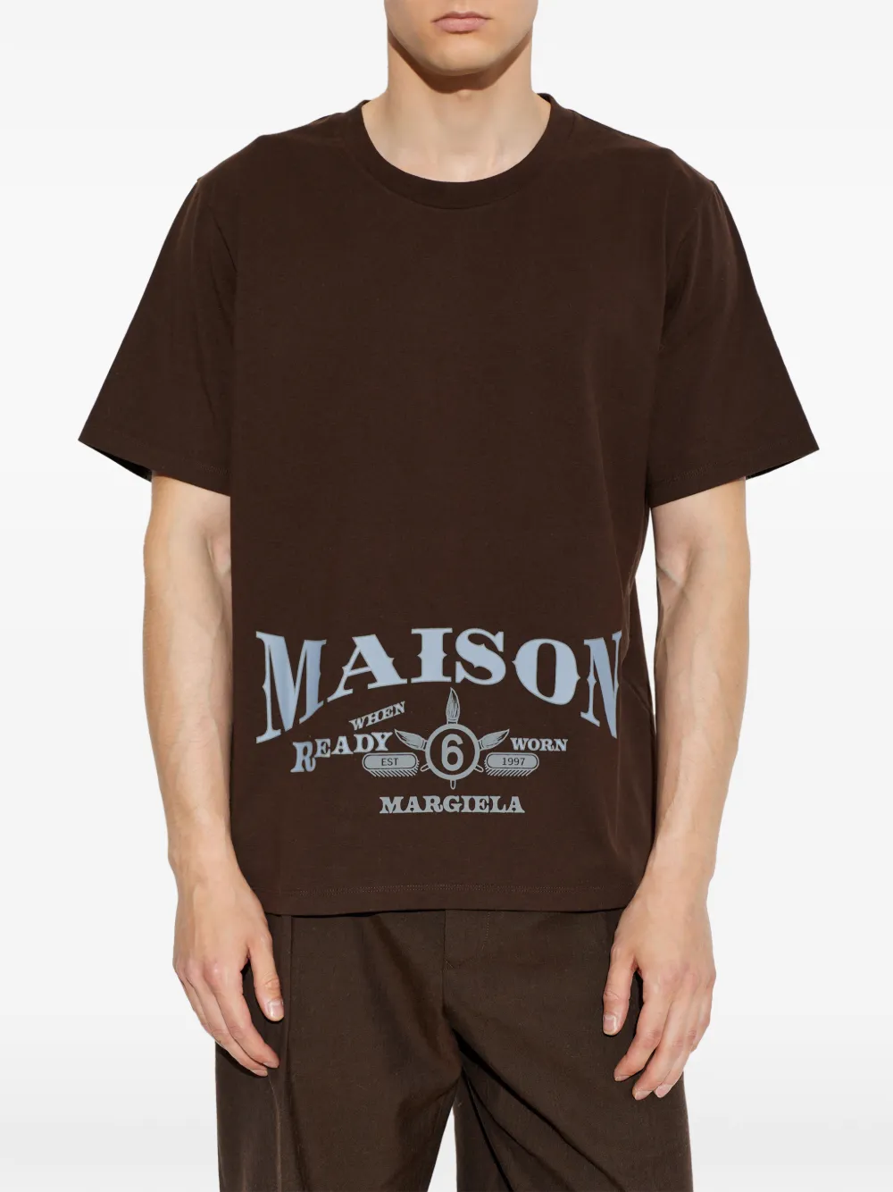 MM6 Maison Margiela T-shirt met logoprint Bruin