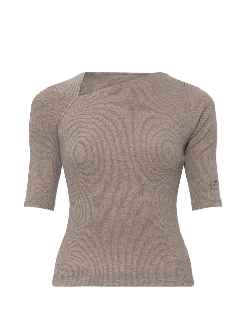 MM6 Maison Margiela asymmetric-neck ribbed-knit top - Nude