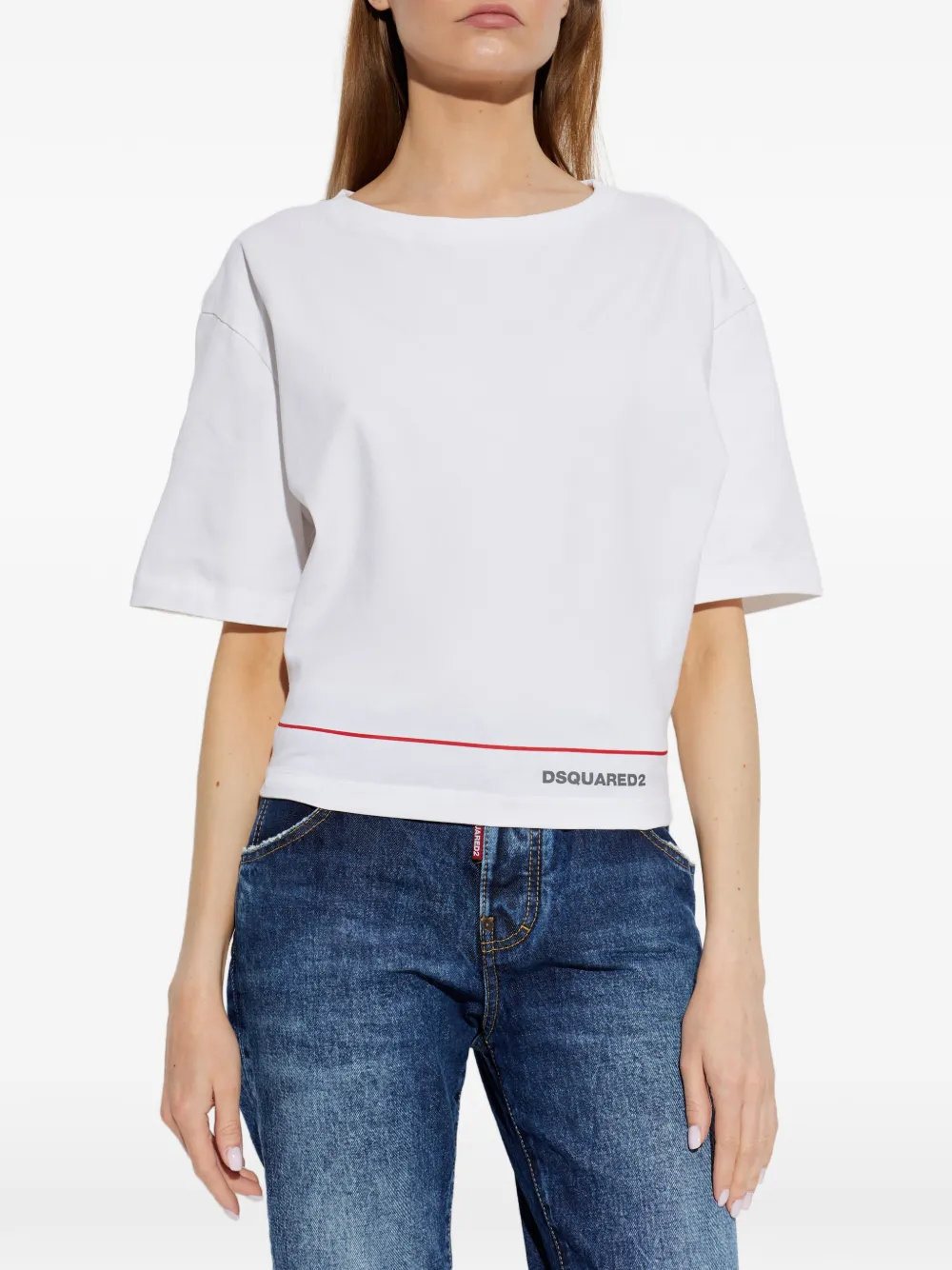 DSQUARED2 T-shirt met logoprint Wit