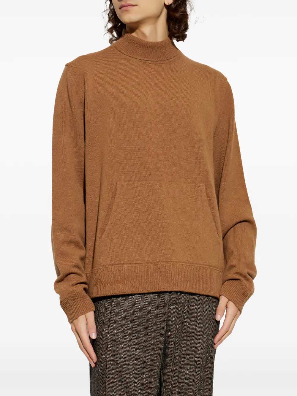 DSQUARED2 Trui met opgestikte zak en hoge hals Beige