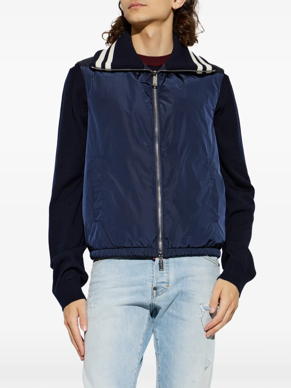 DSQUARED2 Gilet met gestreepte afwerking Blauw