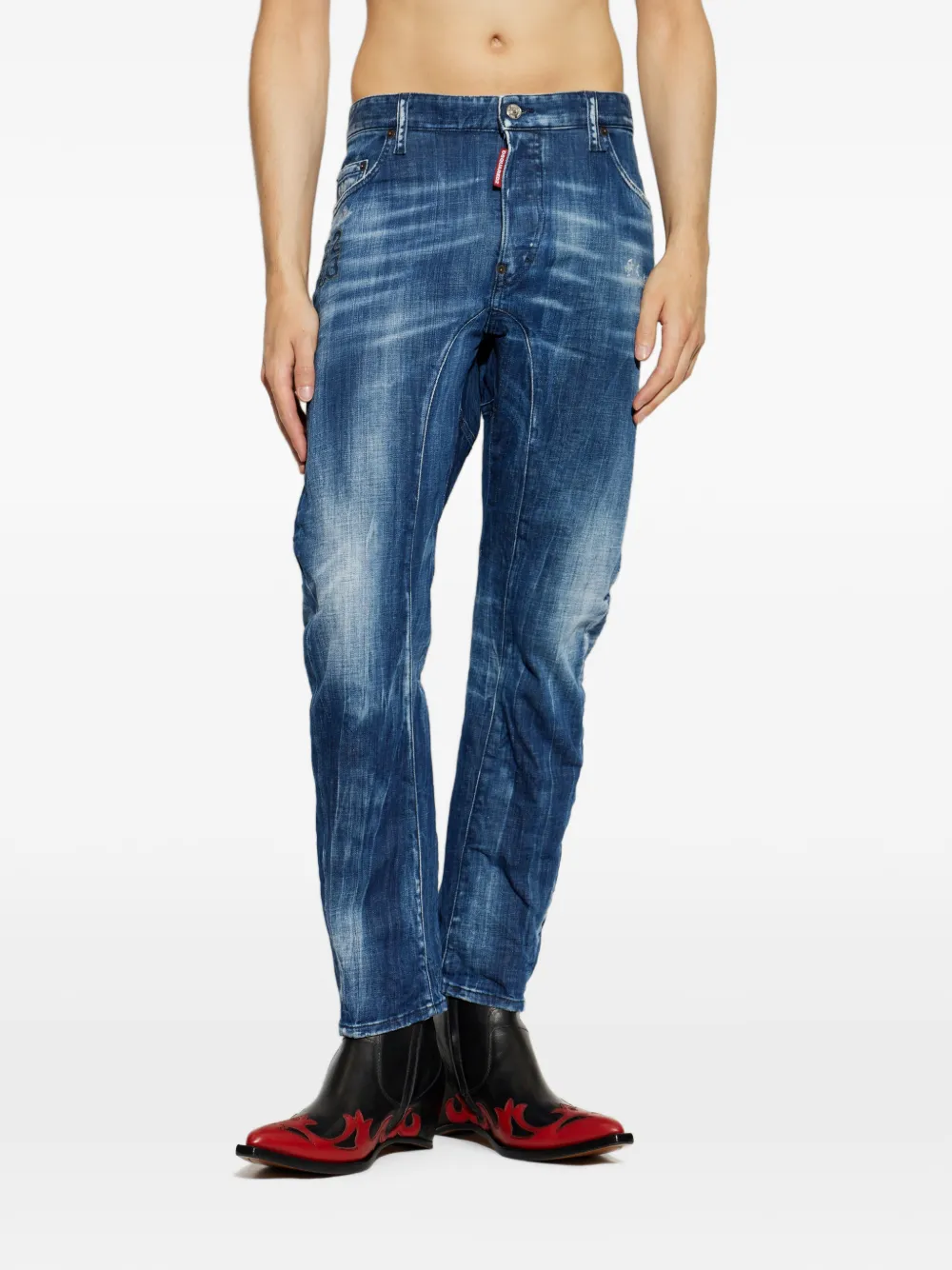 DSQUARED2 Gerafelde jeans met vervaagd effect Blauw
