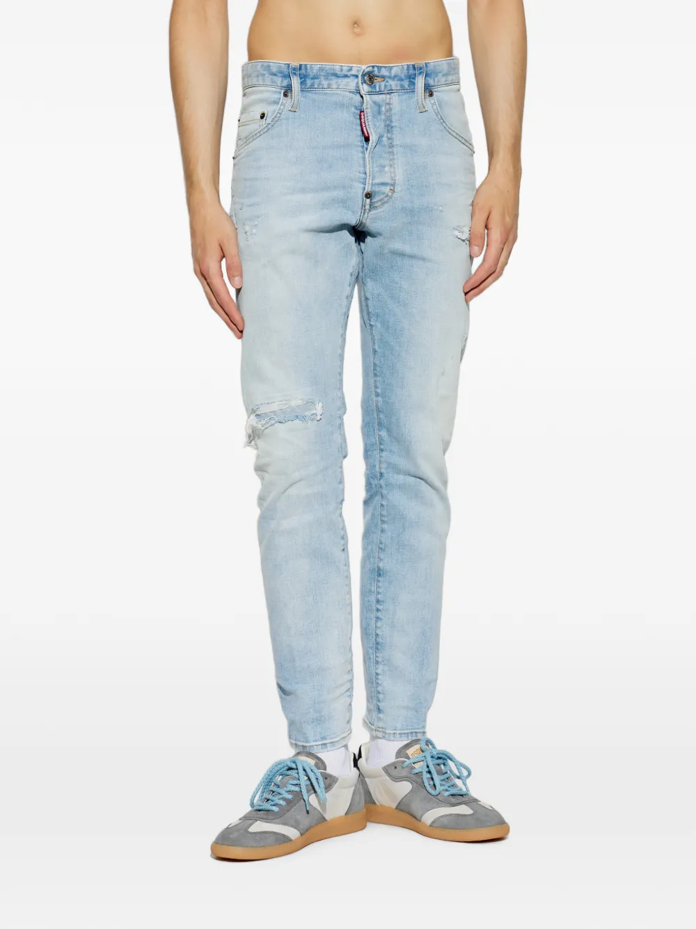 DSQUARED2 Gerafelde jeans met vervaagd effect Blauw