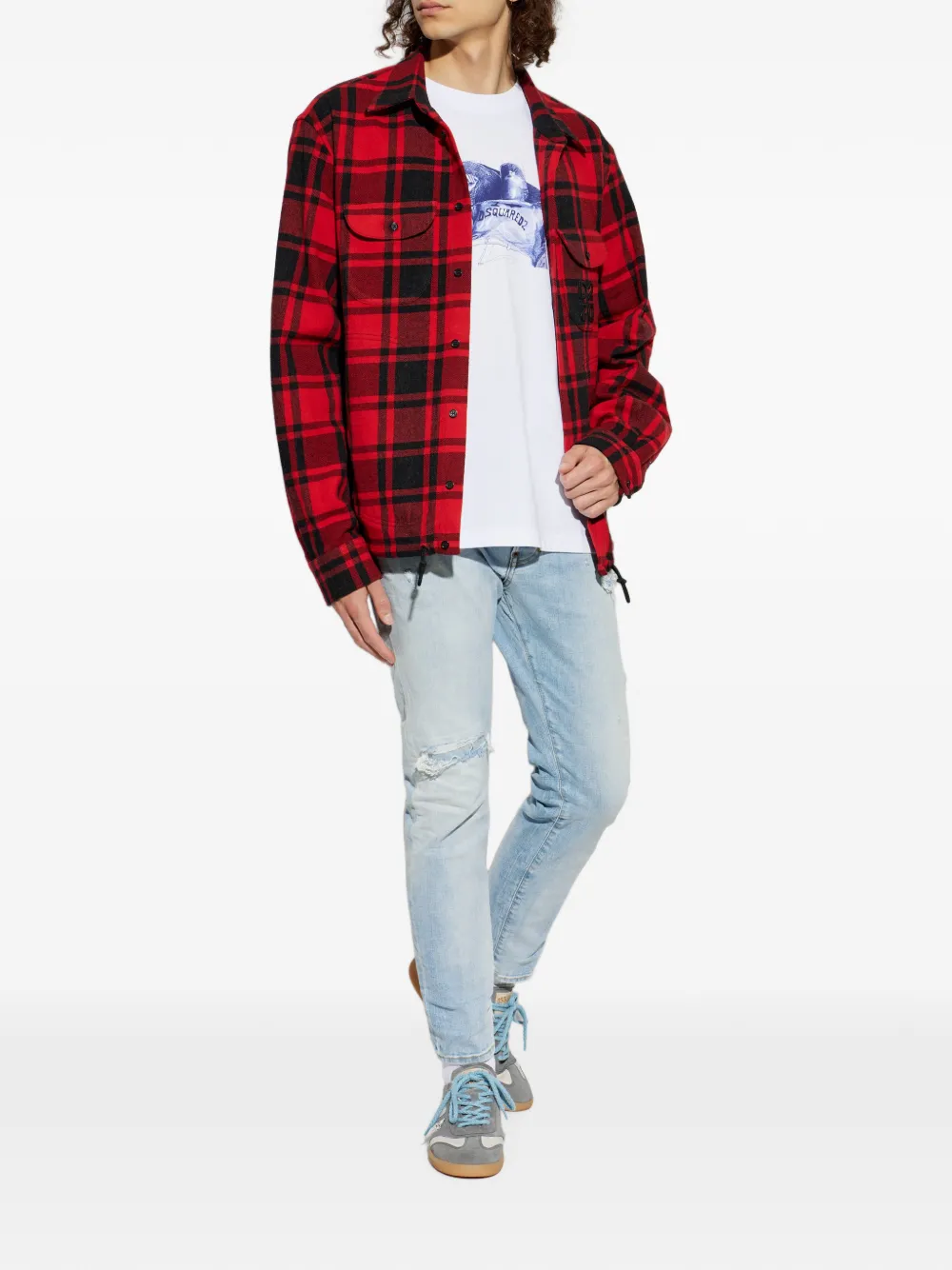 DSQUARED2 Gerafelde jeans met vervaagd effect Blauw
