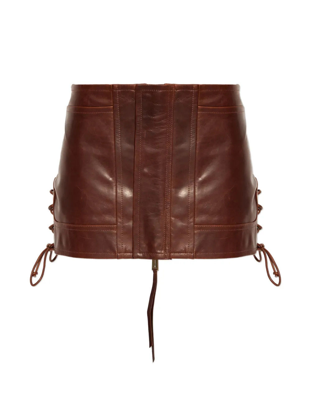 DSQUARED2 レースアップ レザースカート | ブラウン | Image 1