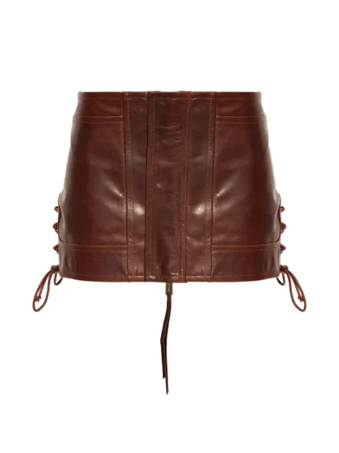 DSQUARED2 lace-up leather skirt
