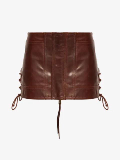 DSQUARED2 lace-up leather skirt