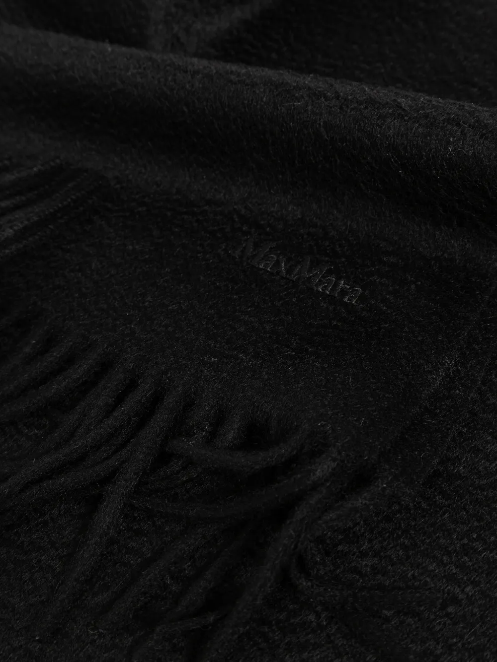 Max Mara Sjaal met franje Zwart