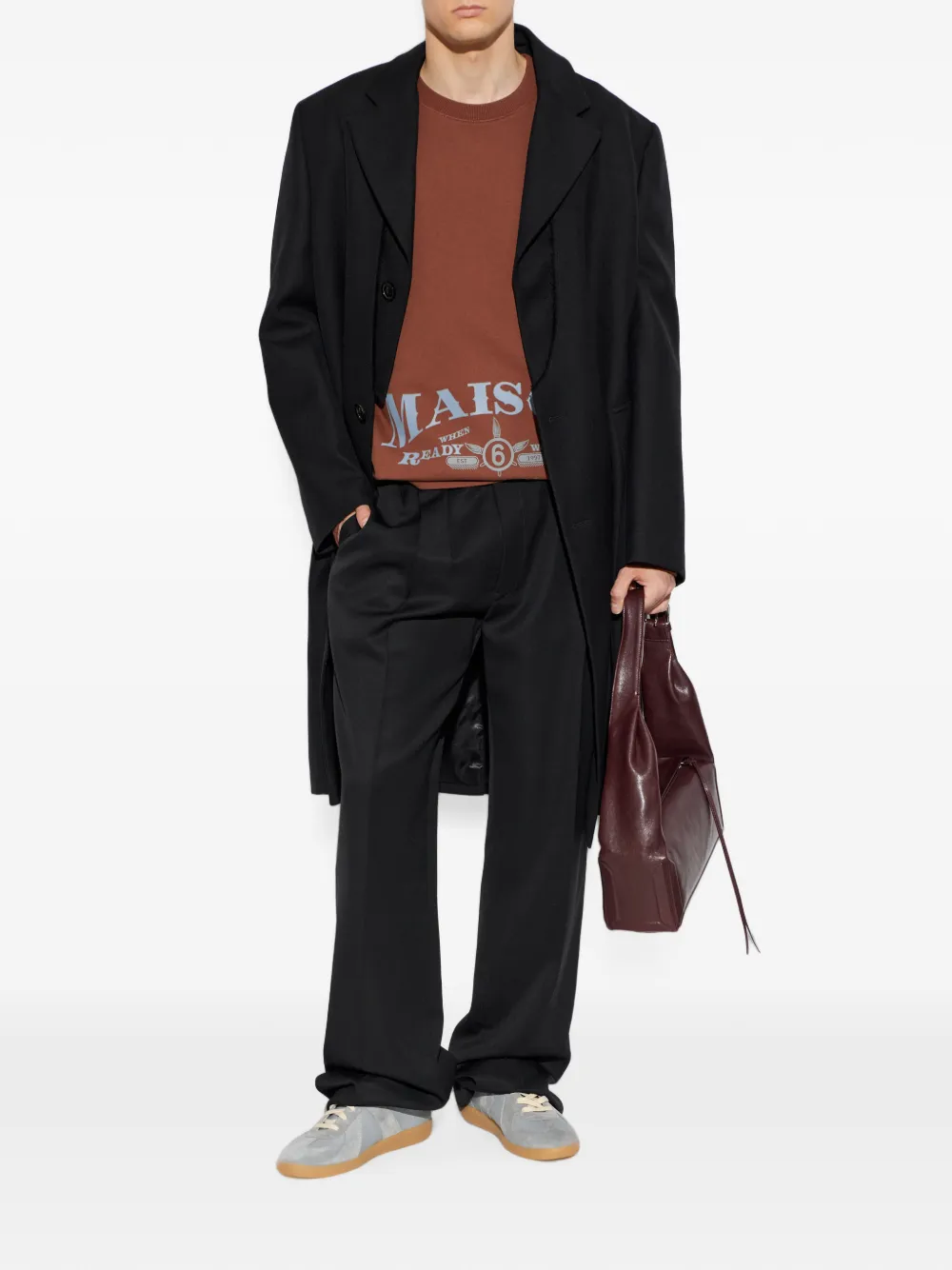 MM6 Maison Margiela Sweater met logoprint Bruin