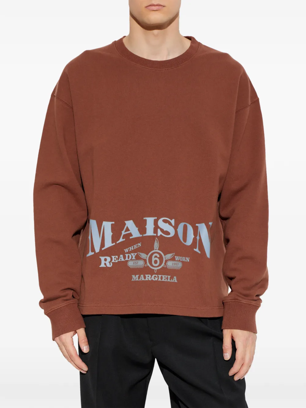 MM6 Maison Margiela Sweater met logoprint Bruin