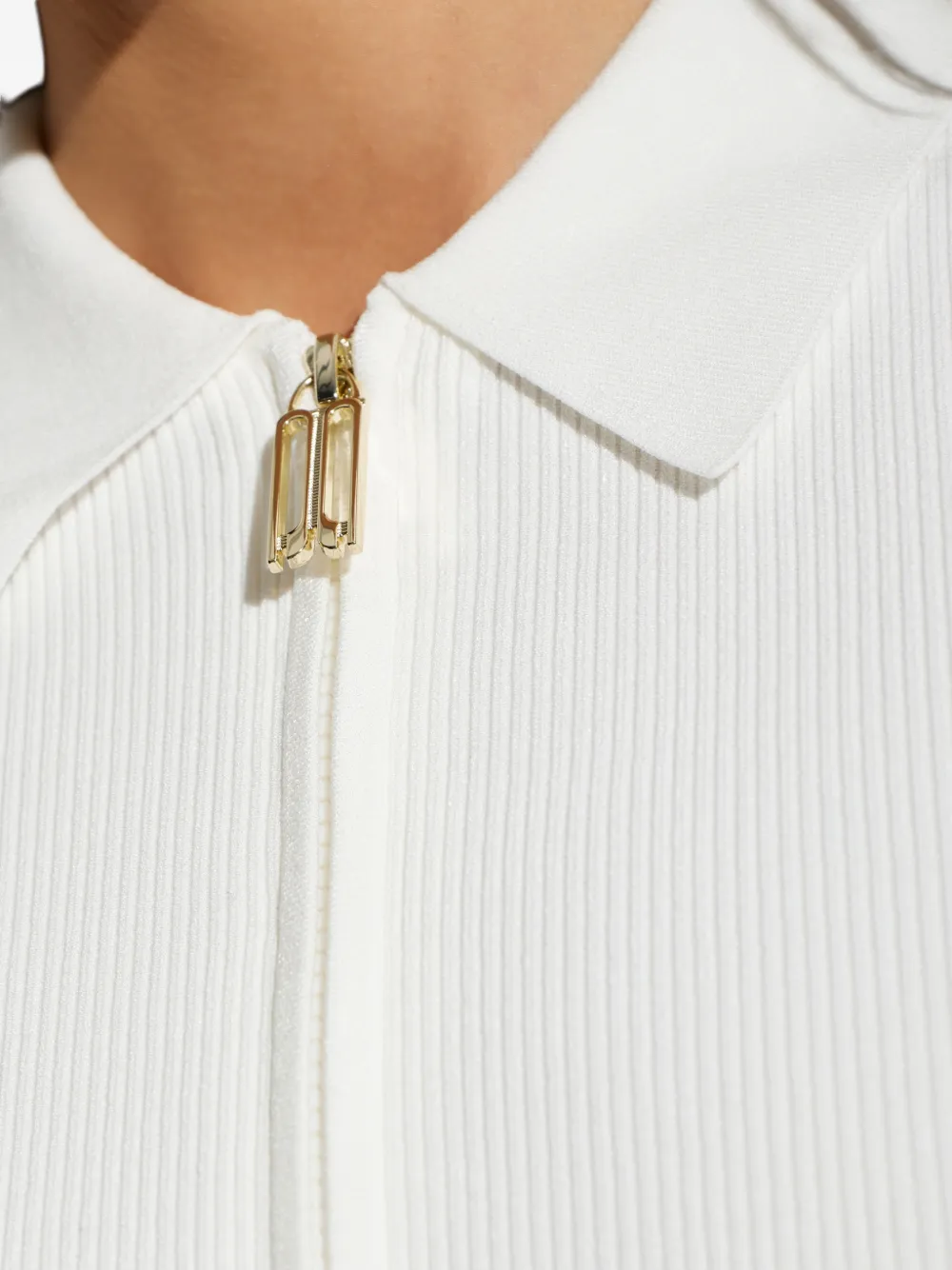 Victoria Beckham Mila ribgebreid vest met rits Wit