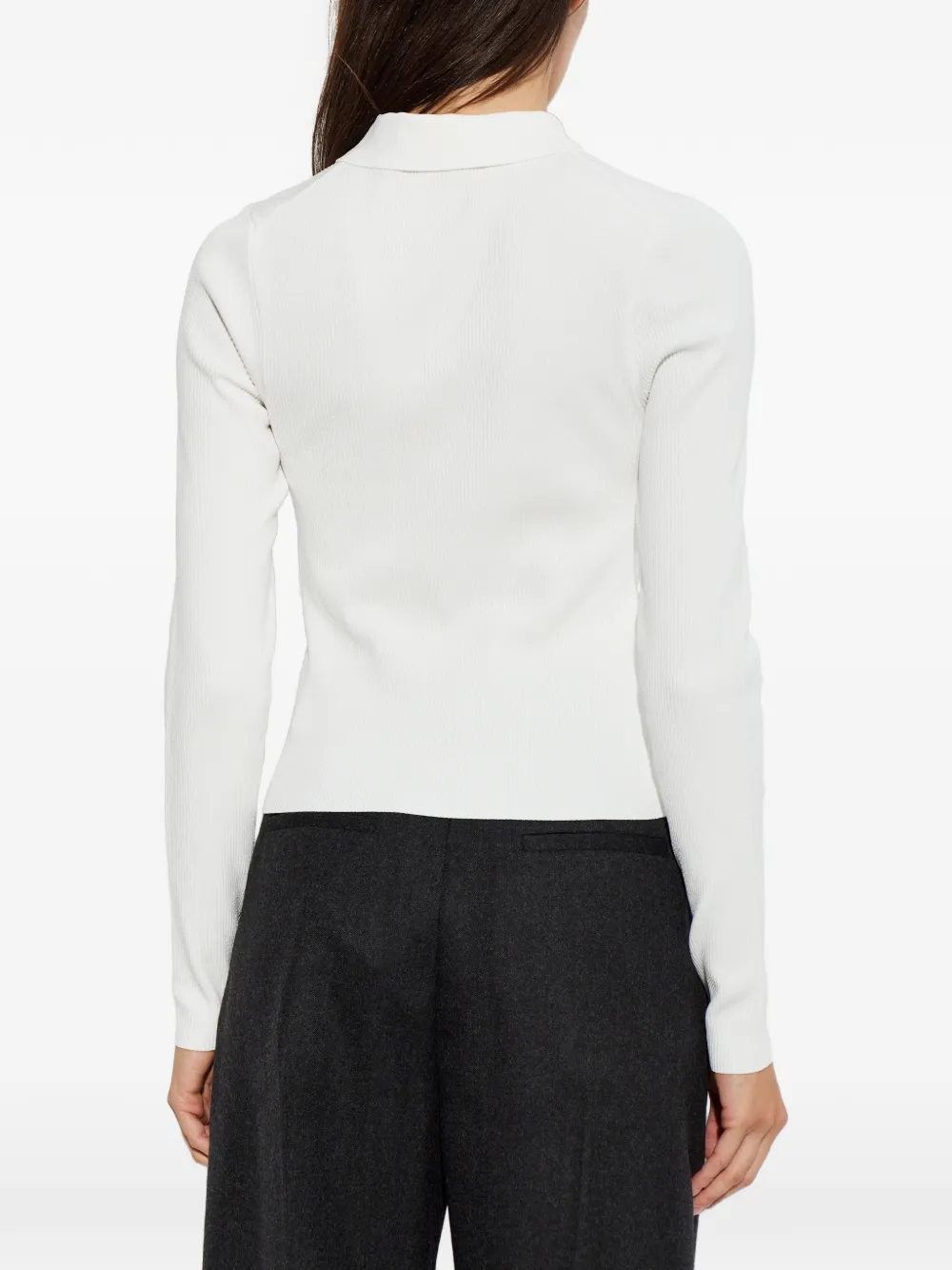 Victoria Beckham Mila ribgebreid vest met rits Wit