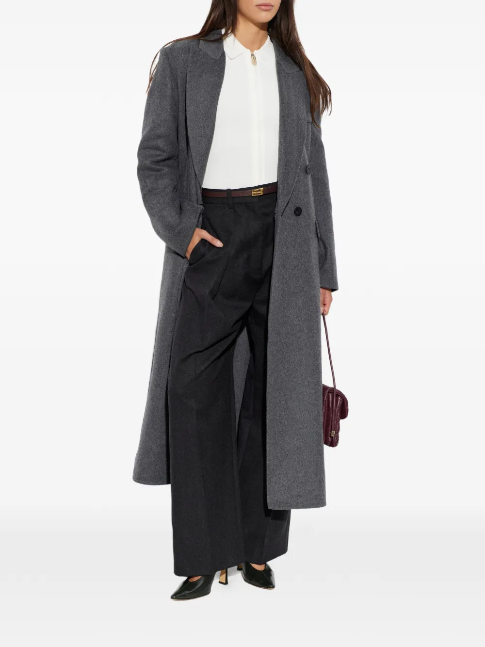 Victoria Beckham Mila ribgebreid vest met rits Wit