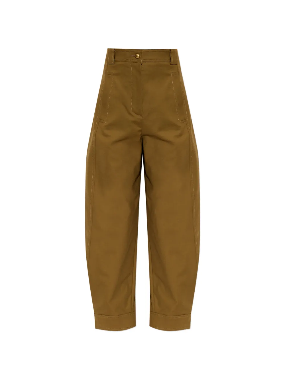 Max Mara Pantaloni crop Adorni con cuciture a contrasto - Marrone