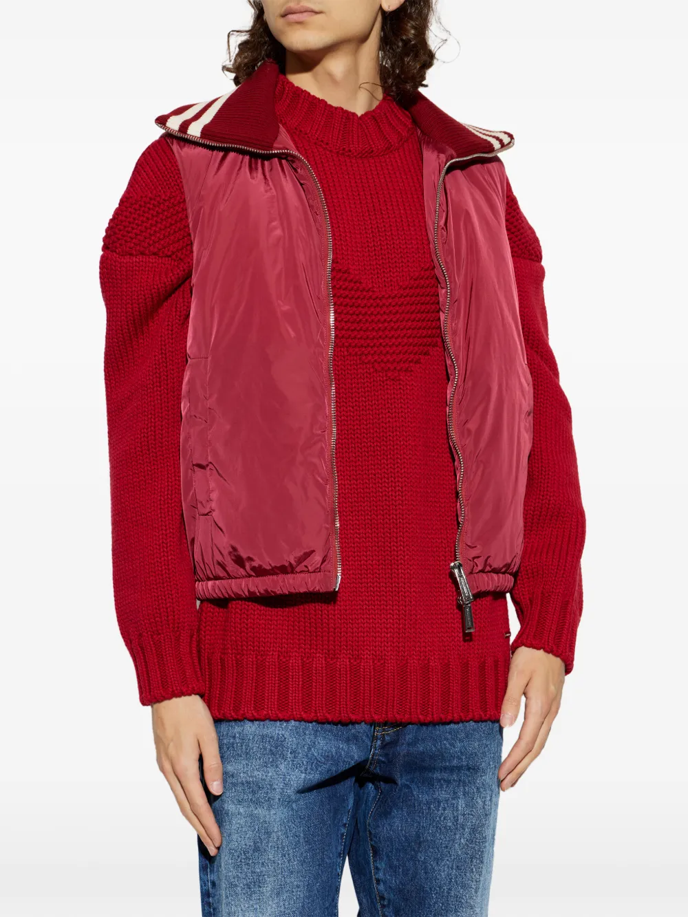 DSQUARED2 Gilet met gestreepte afwerking Rood