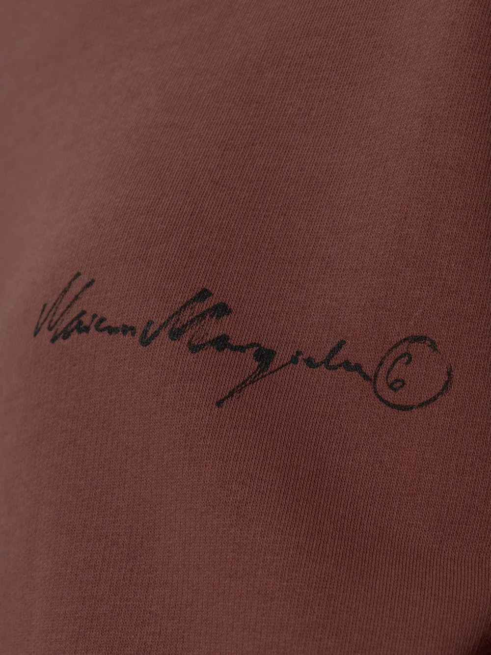 MM6 Maison Margiela Sweater met logoprint en gerafelde rand Bruin