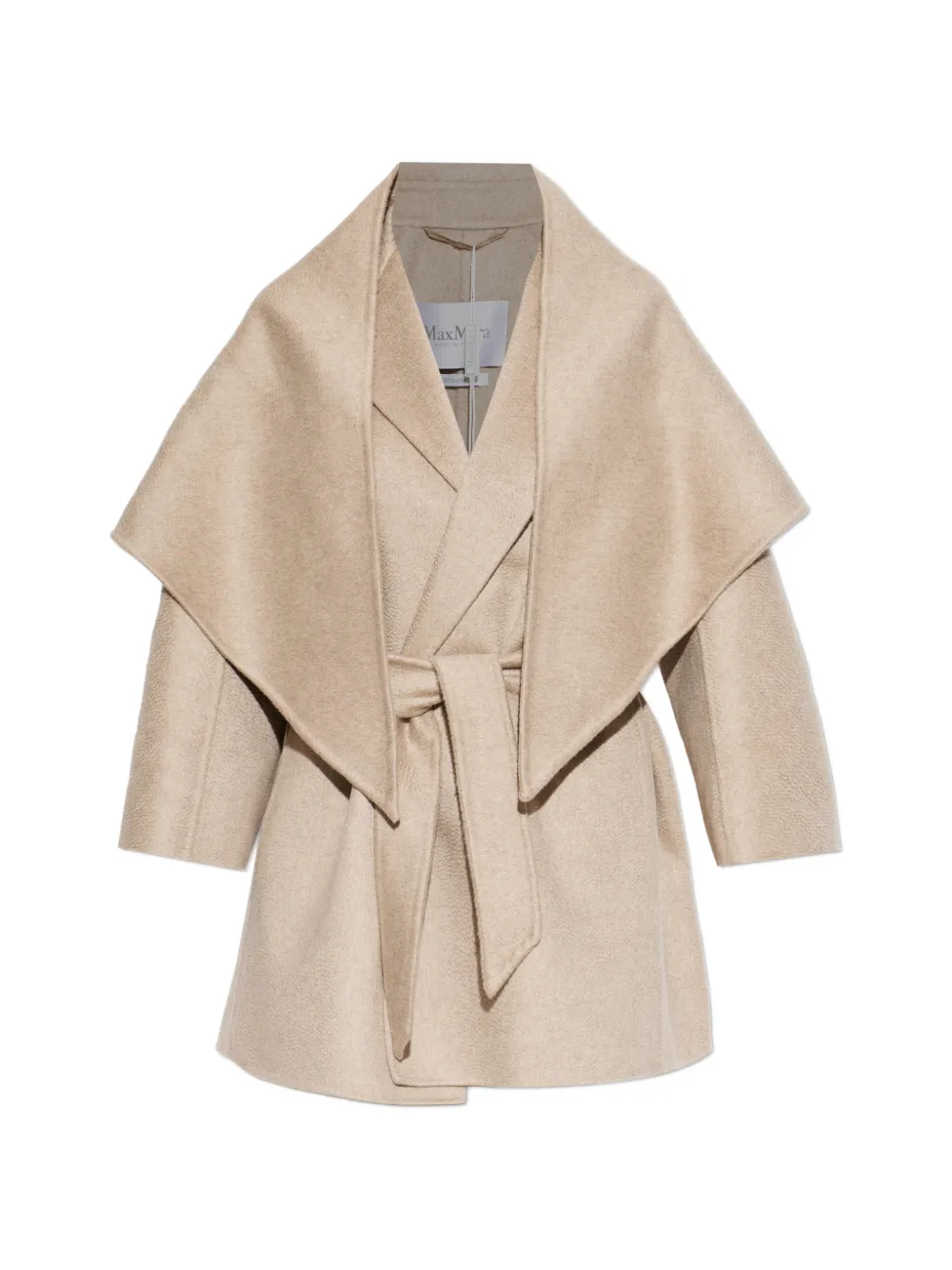 Max Mara Detto belted shawl-collar coat - Nude