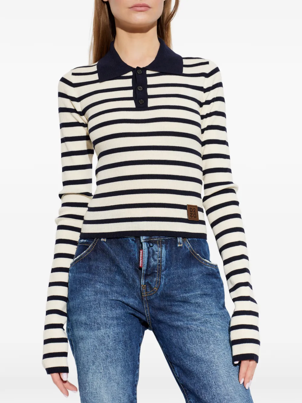 DSQUARED2 Gestreept poloshirt Beige