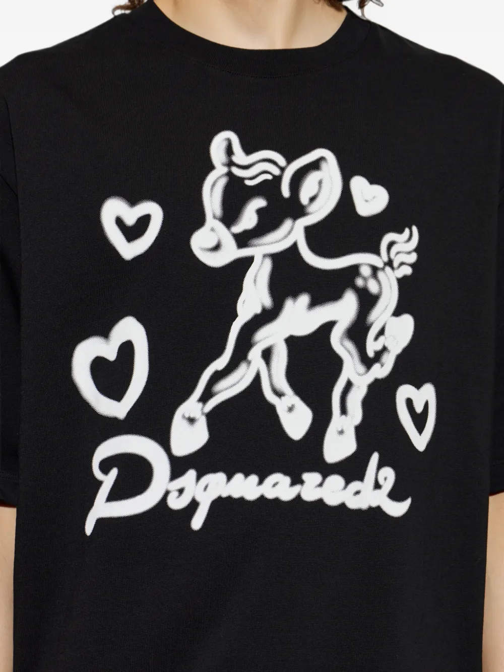 DSQUARED2 T-shirt met print Zwart