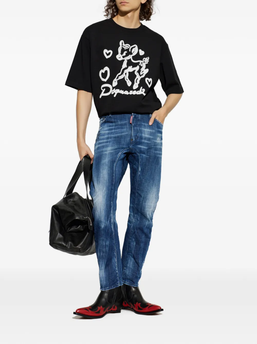 DSQUARED2 T-shirt met print Zwart